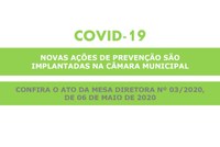 Novas ações de prevenção contra COVID-19 são implementadas na Câmara Municipal